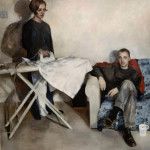 Ironing Board, painting, look back in anger, christian furr, #christianfurr, portrait, nineties, kitchen sink, girl ironing, the smiths
